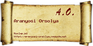 Aranyosi Orsolya névjegykártya