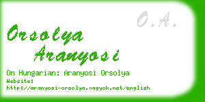 orsolya aranyosi business card